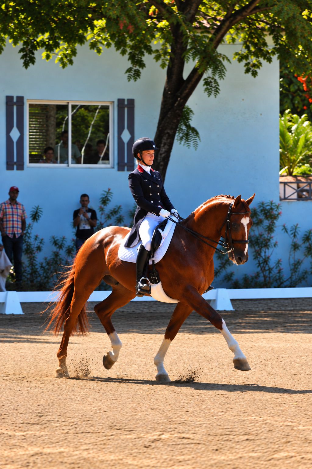Elizabeth Landers competing in dressage in Haiti
